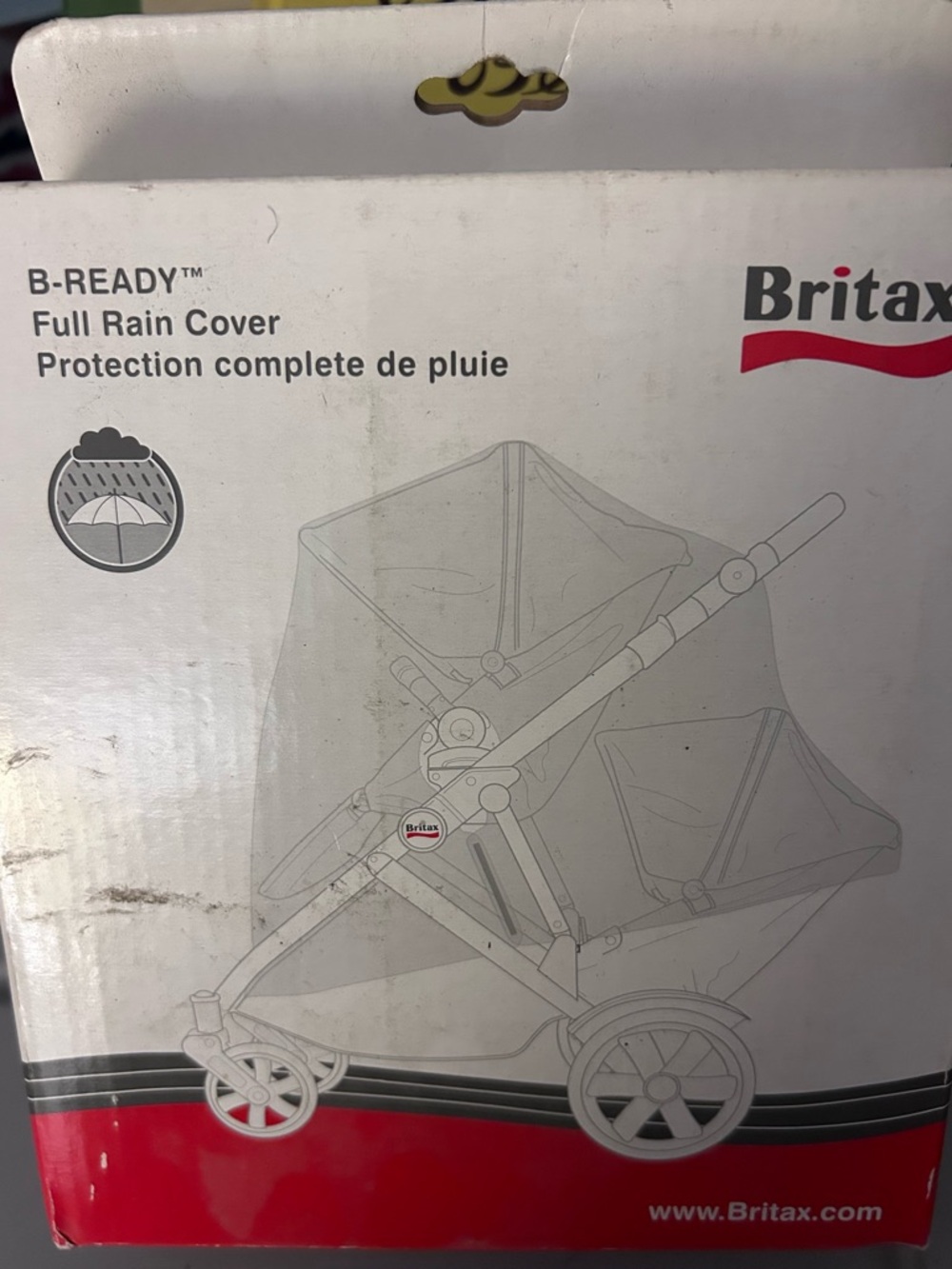 Britax Clear and Red Accent Full Rain Coverfir Stroller--NEW